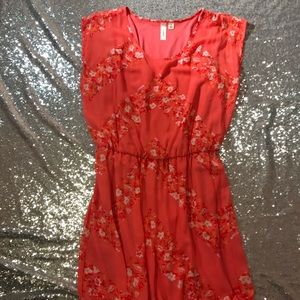 Floral Coral Maxi Dress